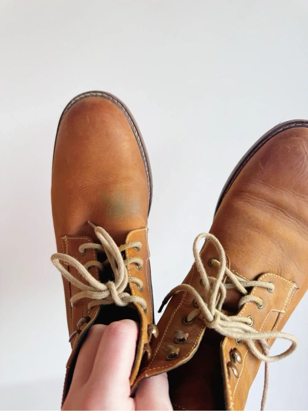 Ben Sherman Men’s Brown Leather Lace-Up Boots Size 12